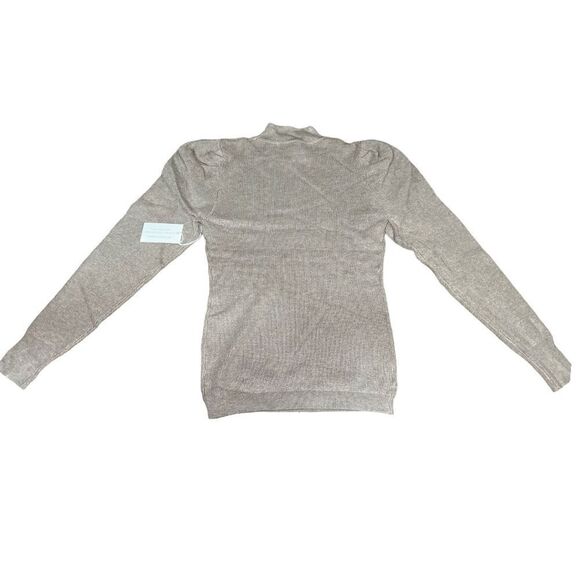 Cielo puff Sleeve Mock Turtleneck Sweater in Camel - Picture 9 of 10